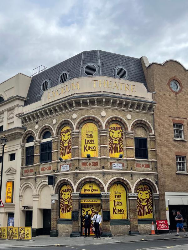 Lyceum Theatre showing the Lion King.