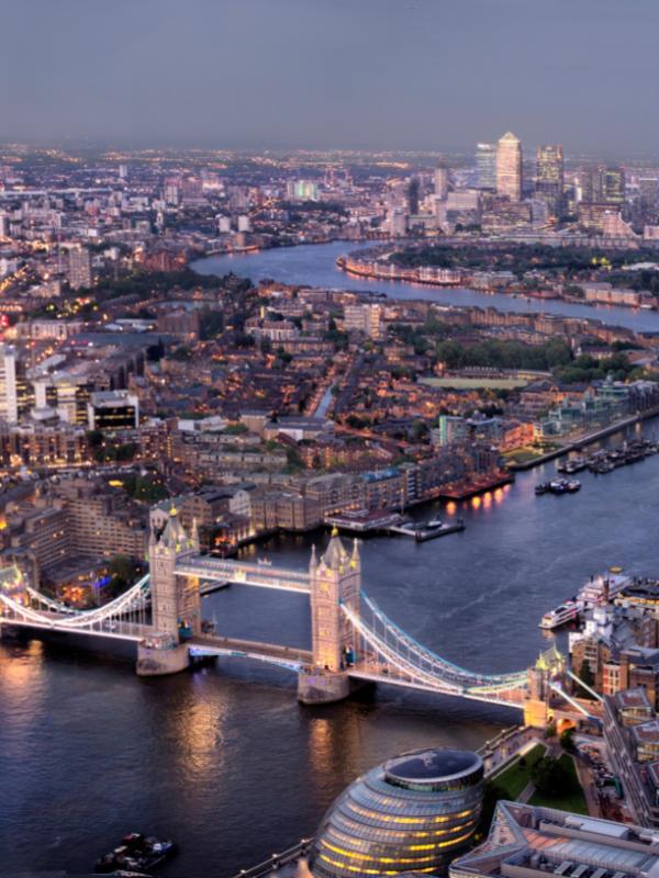 View of Tower Bridge.