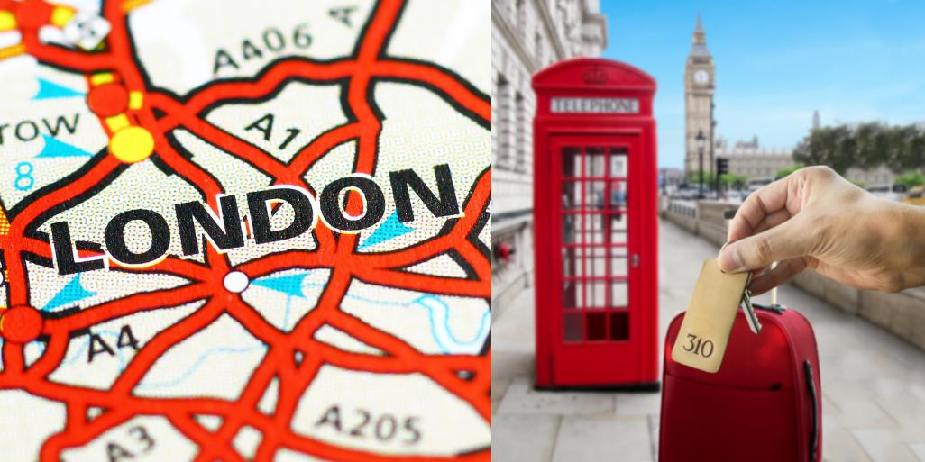 Where to stay in London map and hotel key