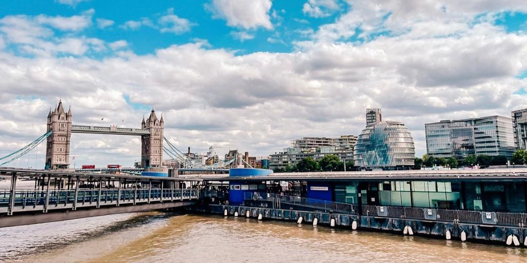 View of Tower Bridge.