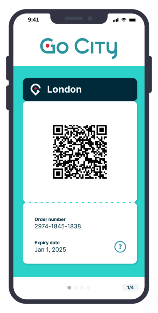 London Go City Pass on a phone.