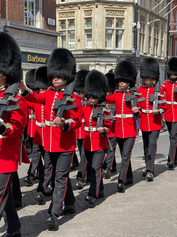 Changing of the guard at Windsor Castle.