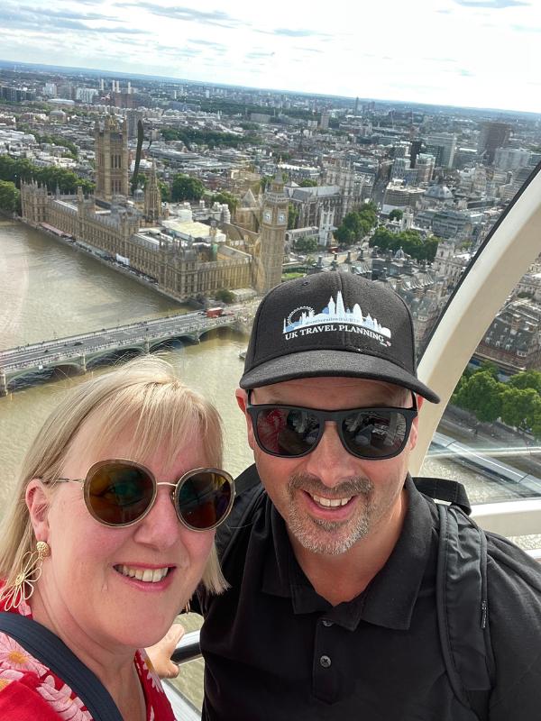 Tracy and Doug Collins visiting the London Eye.