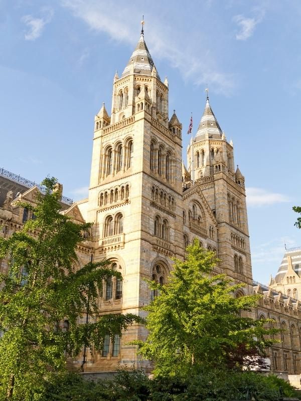 Exterior of the Natural History Museum in London.