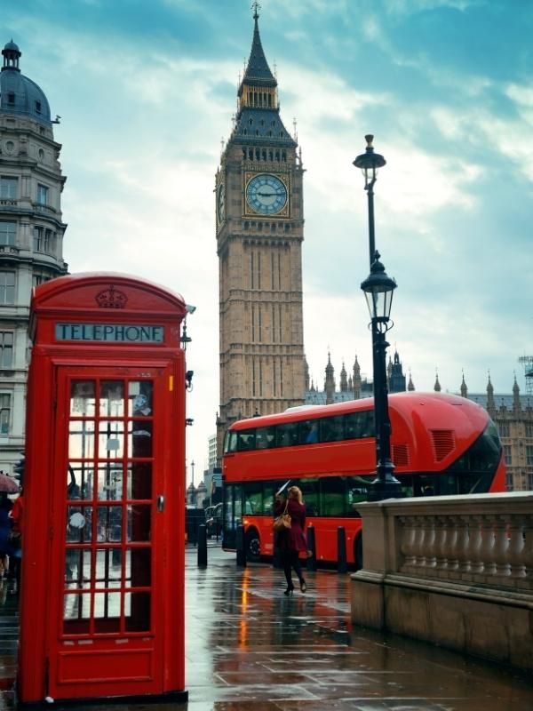 Big Ben and a London bus.