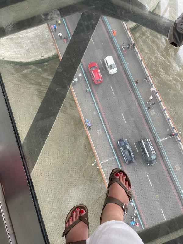 Standing on a glass ceiling just one of the many things to do in Tower Bridge.