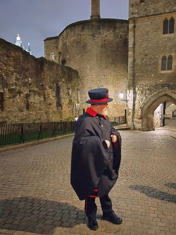 A beefeater at the Tower of London.