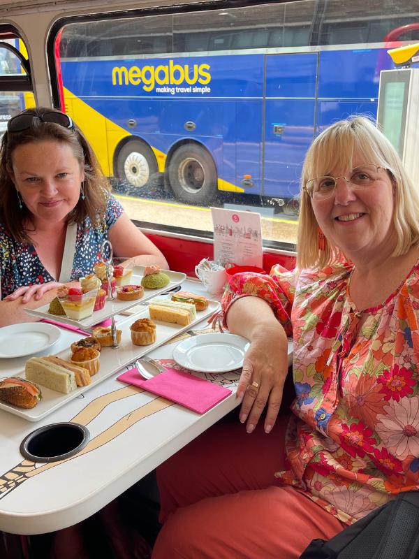 Brigits Bakery Bus Tour two ladies on the bus.