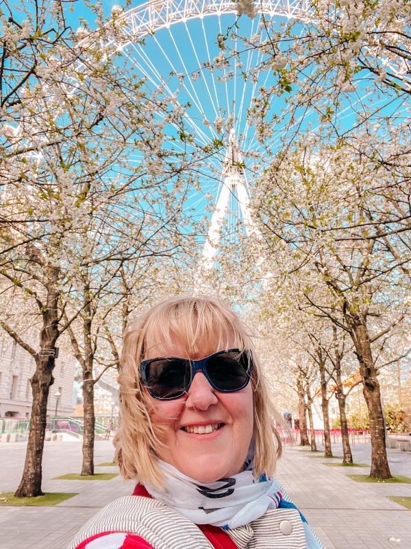 spring blossom near the London Eye in April
