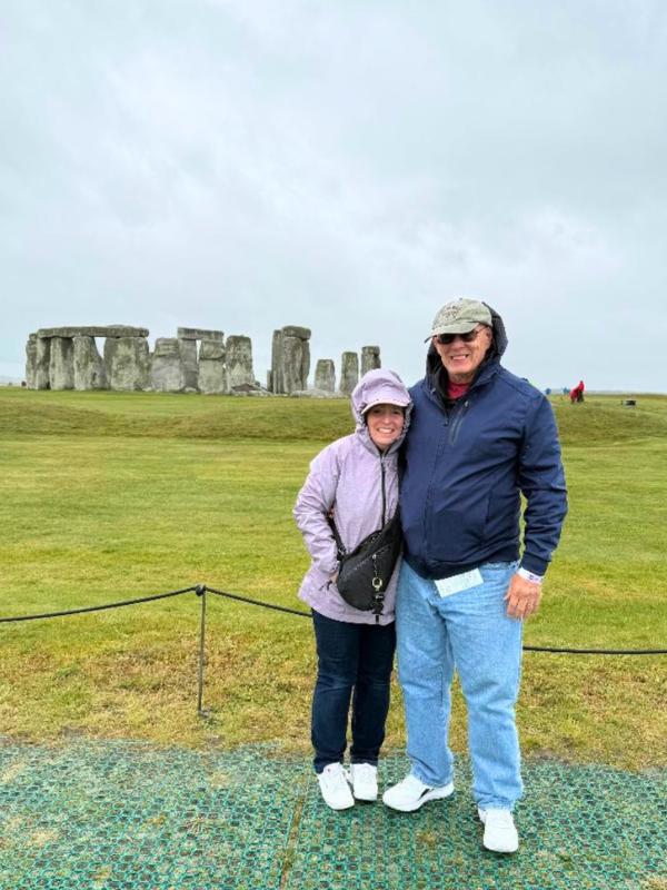 Chris and his wife at Stonehenge on their English Bus day tour from London