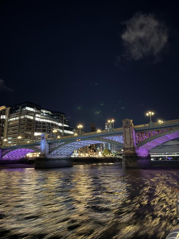 Evening view of the London skyline from the River Thames during the Totally Thames festival