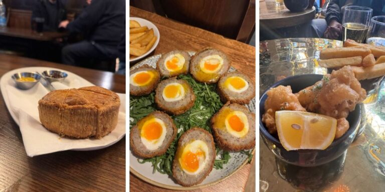 A selection of British pub food