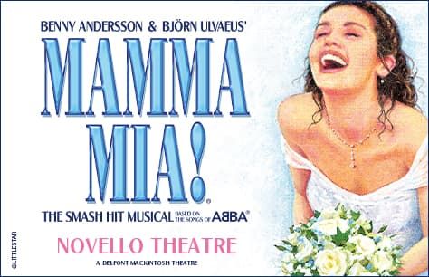 Mamma Mia! at the Novello Theatre London