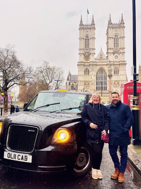 Tracy with guide Ollie from Discover Real London on a walking tour of London